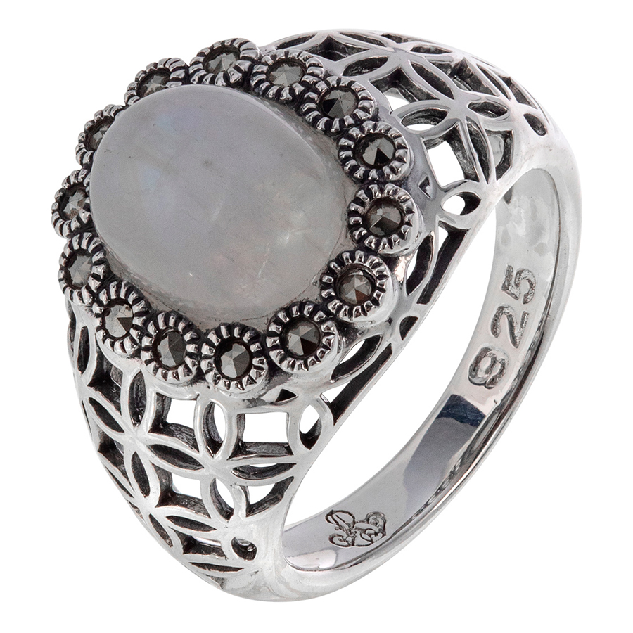 Кольцо, серебро, микс полудрагоценных камней, TJR664
